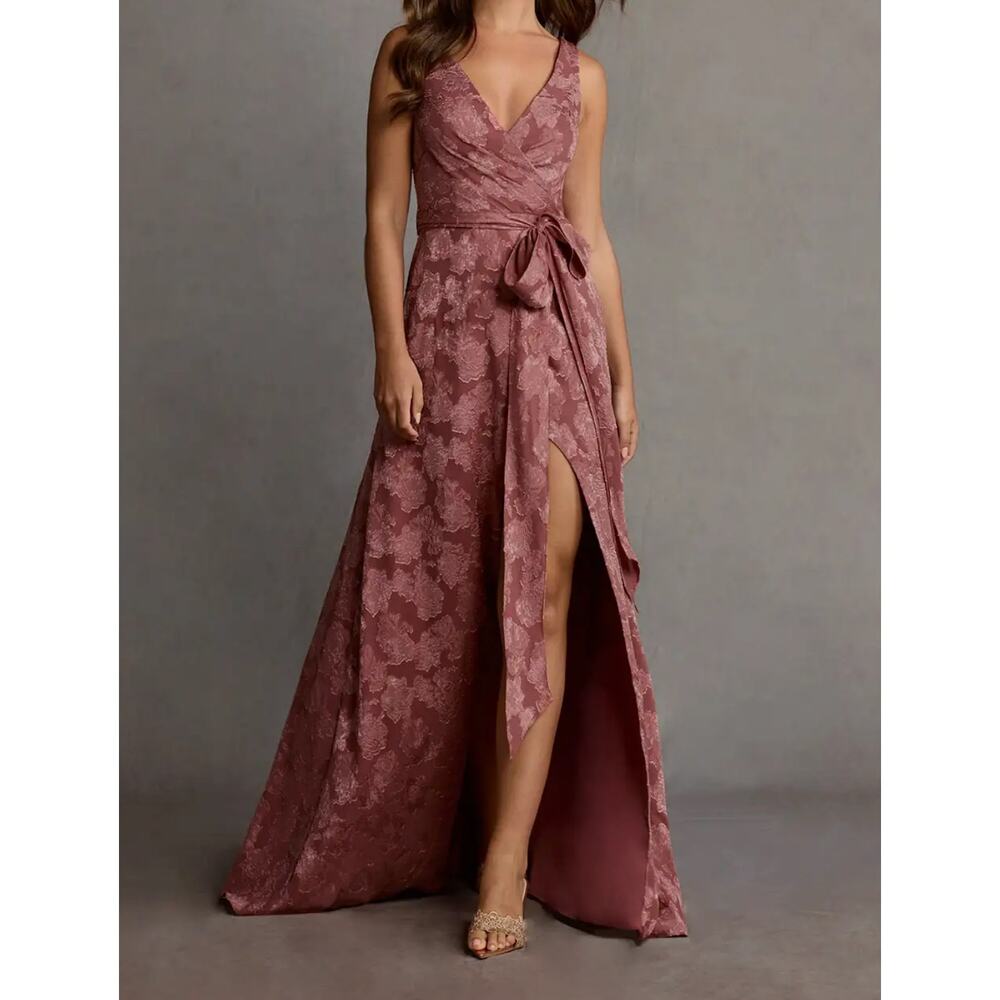 Azazie Ateiler MARNIE VINTAGE ROSE MAXI DRESS 8 Wedding Guest Prom Bridesmaid